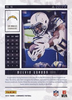 2019 Panini Luminance #16 Melvin Gordon III Back