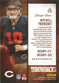 2019 Score - Throwbacks Red #T-5 Mitchell Trubisky Back