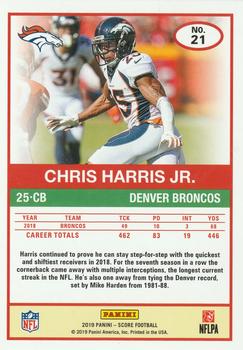 2019 Score - Gem Masters #21 Chris Harris Jr. Back