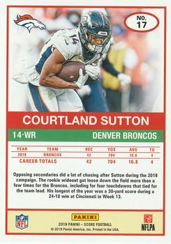 2019 Score - Green #17 Courtland Sutton Back