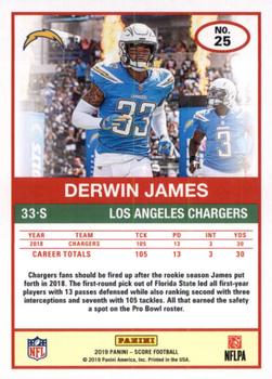 2019 Score - Red #25 Derwin James Back