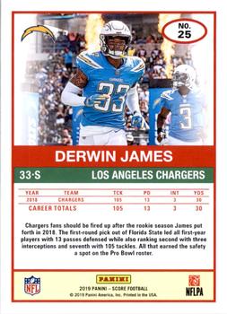 2019 Score - Scorecard #25 Derwin James Back