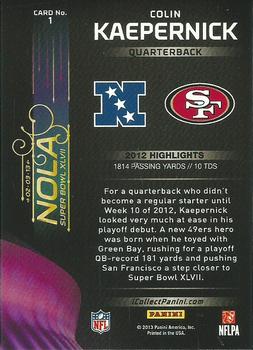 2013 Super Bowl XLVII NFL Experience #1 Colin Kaepernick Back