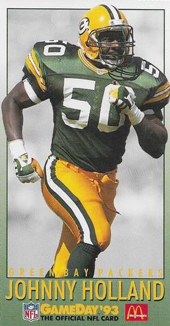 1993 GameDay McDonald's Green Bay Packers #12 Johnny Holland Front