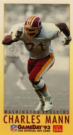 1993 GameDay McDonald's Washington Redskins #15 Charles Mann Front