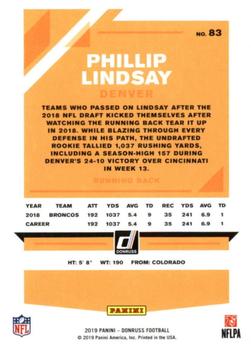 2019 Donruss #83 Phillip Lindsay Back