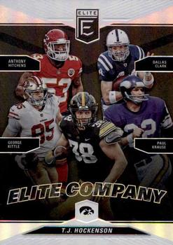 2019 Donruss Elite - Elite Company #5 T.J. Hockenson / Anthony Hitchens / Dallas Clark / George Kittle / Paul Krause Front