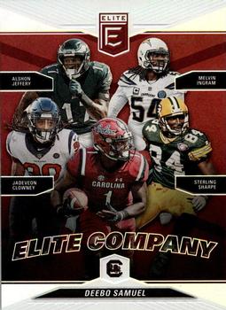 2019 Donruss Elite - Elite Company #10 Deebo Samuel / Alshon Jeffery / Melvin Ingram / Jadeveon Clowney / Sterling Sharpe Front