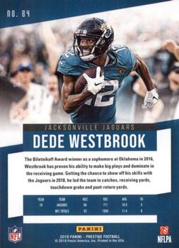 2019 Panini Prestige #84 Dede Westbrook Back