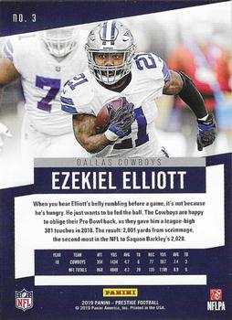 2019 Panini Prestige - Xtra Points Green #3 Ezekiel Elliott Back