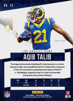 2019 Panini Prestige - Xtra Points Green #73 Aqib Talib Back