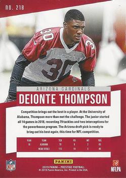 2019 Panini Prestige - Xtra Points Green #218 Deionte Thompson Back