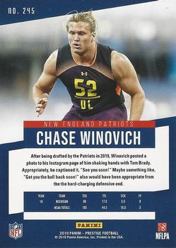 2019 Panini Prestige - Xtra Points Green #245 Chase Winovich Back