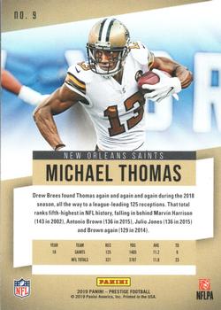 2019 Panini Prestige - Xtra Points Gold #9 Michael Thomas Back