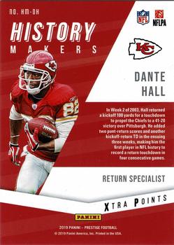 2019 Panini Prestige - History Makers Xtra Points Blue #HM-DH Dante Hall Back