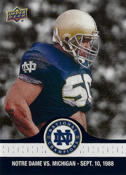 2017 Upper Deck Notre Dame 1988 Champions - Blue #6 ND Defense Holds the Wolverines Front