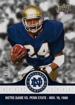 2017 Upper Deck Notre Dame 1988 Champions - Blue #76 Second Quarter TD for Green Front