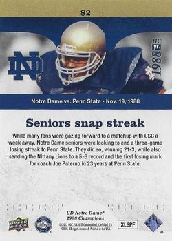 2017 Upper Deck Notre Dame 1988 Champions - Blue #82 Seniors Snap Streak Back