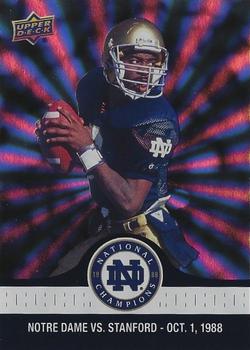 2017 Upper Deck Notre Dame 1988 Champions - Blue Pattern Rainbow #28 Four First Half Rushing TD's Front