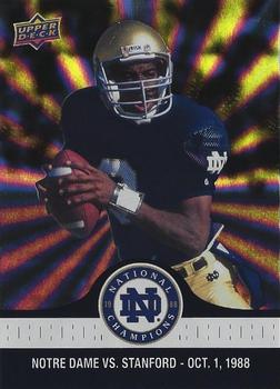 2017 Upper Deck Notre Dame 1988 Champions - Blue Pattern Rainbow #31 Irish Offense Hits from All Angles Front