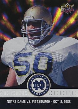 2017 Upper Deck Notre Dame 1988 Champions - Blue Pattern Rainbow #34 Chris Zorich Fumble Recovery Front