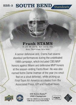 2017 Upper Deck Notre Dame 1988 Champions - South Bend Standouts #SBS-3 Frank Stams Back