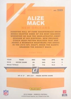 2019 Donruss - Press Proof Red #289 Alize Mack Back