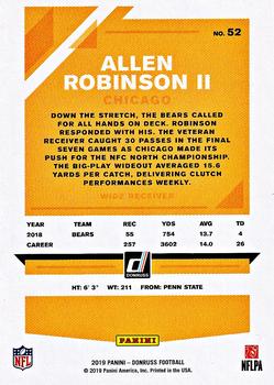 2019 Donruss - Press Proof Yellow #52 Allen Robinson II Back