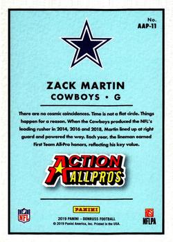 2019 Donruss - Action All-Pros #AAP-11 Zack Martin Back