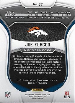 2019 Panini Certified - Mirror Purple #37 Joe Flacco Back