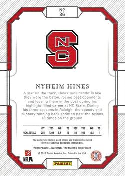 2019 Panini National Treasures Collegiate - Century Red #36 Nyheim Hines Back