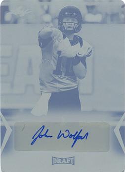 2018 Leaf Draft - Autographs Printing Plate Cyan #BA-JW6 John Wolford Front