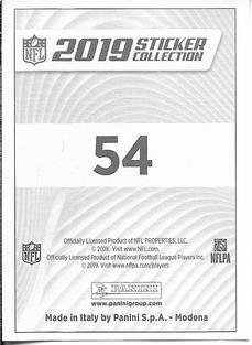 2019 Panini NFL Sticker Collection #54 Albert Wilson Back