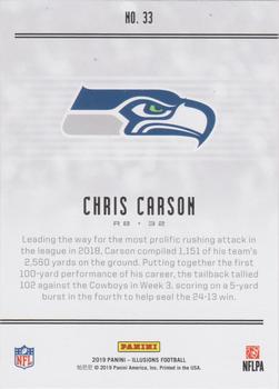 2019 Panini Illusions - Trophy Collection Purple #33 Chris Carson Back