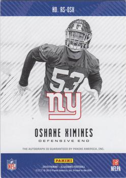 2019 Panini Illusions - Rookie Signs Orange #RS-OSX Oshane Ximines Back