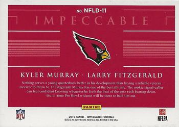 2019 Panini Impeccable - Silver NFL 100 Duals #NFLD-11 Larry Fitzgerald / Kyler Murray Back