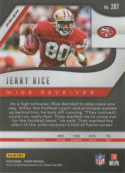 2019 Panini Prizm - Red White and Blue #287 Jerry Rice Back