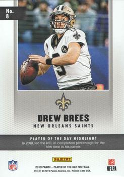 2019 Panini Player of the Day #8 Drew Brees Back