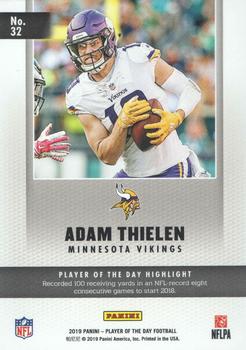 2019 Panini Player of the Day #32 Adam Thielen Back