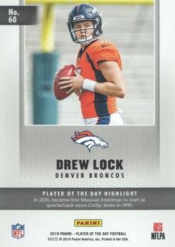 2019 Panini Player of the Day #60 Drew Lock Back