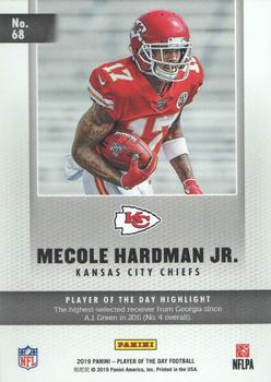 2019 Panini Player of the Day #68 Mecole Hardman Jr. Back
