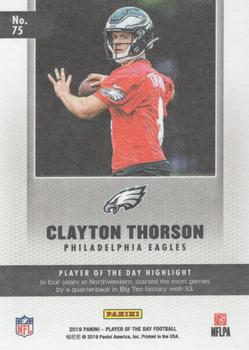 2019 Panini Player of the Day #75 Clayton Thorson Back