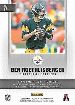 2019 Panini Player of the Day #87 Ben Roethlisberger Back