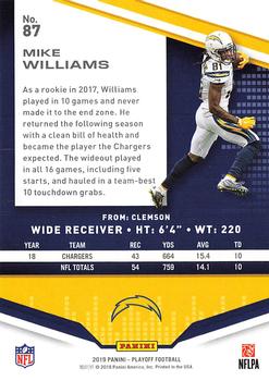 2019 Panini Playoff #87 Mike Williams Back