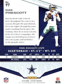 2019 Panini Playoff #97 Dak Prescott Back