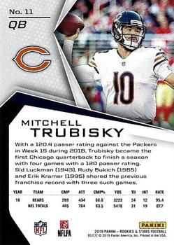 2019 Panini Rookies & Stars - Purple #11 Mitchell Trubisky Back