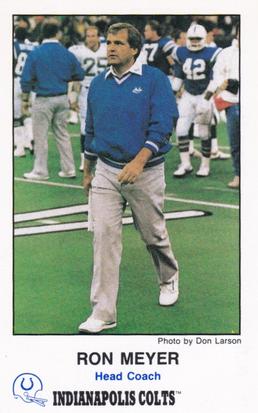 1988 Indianapolis Colts Police #8 Ron Meyer Front