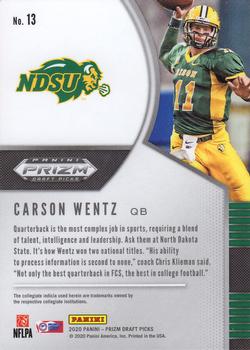 2020 Panini Prizm Draft Picks #13 Carson Wentz Back