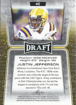 2020 Leaf Draft #40 Justin Jefferson Back