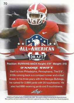 2020 Leaf Draft #70 D'Andre Swift Back